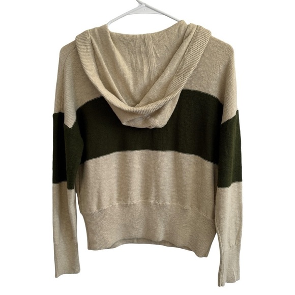 NWT Madewell Clairview Hoodie Sweater in Colorblock, Heather Artichoke, Size XS - Picture 9 of 10